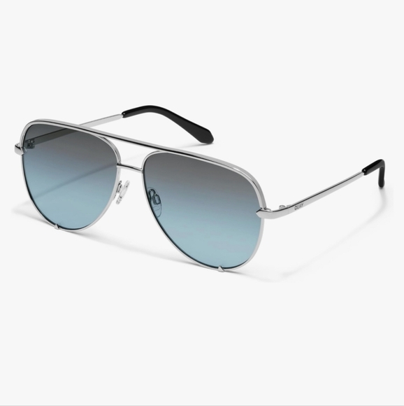 Quay High Key unisex Aviator UV Protection‎ silver wire frame Sunglasses new - Picture 2 of 10